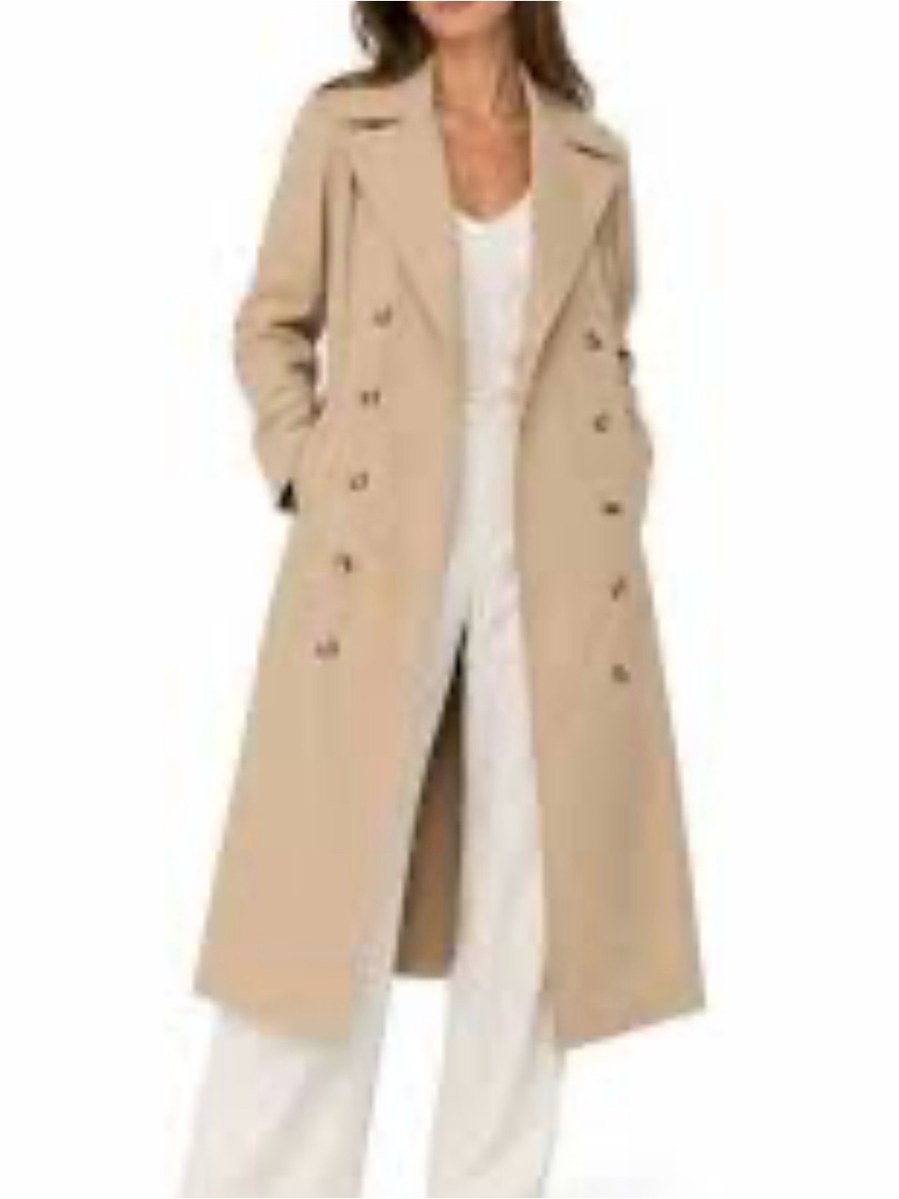 Club Monaco Women’s Trench Coat Double Row Button Pockets Notch Collar Sz XS NWT